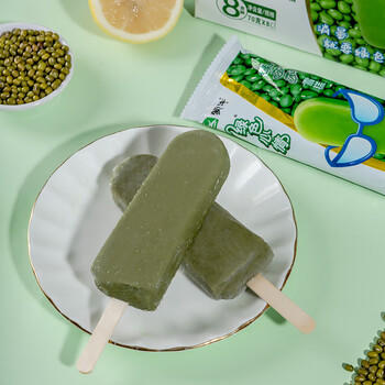 蒙牛绿色心情低糖绿莎莎雪糕70g×8支 绿豆沙冰淇淋冰棍奶糕 商品图3