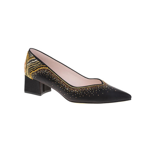 sheme野纤物语系列重磅真丝刺绣水晶点缀优雅时尚中跟女士单鞋可定制 商品图4