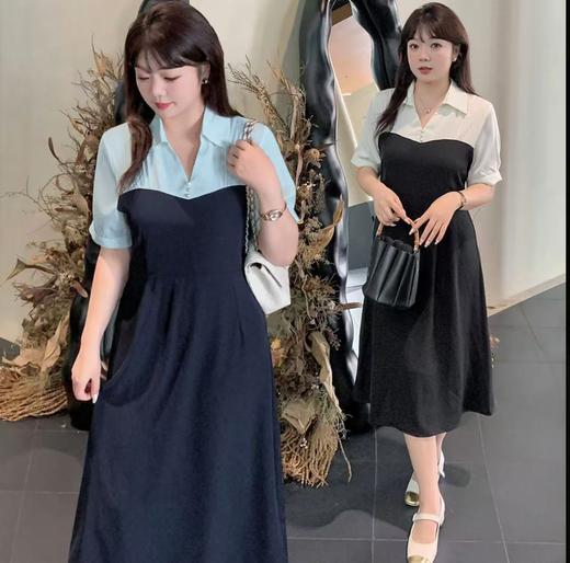 【诗铭洛可】XC2407连衣裙短袖缎面垂感珍珠钉珠顺滑连衣裙B13-1/B15-1 商品图3