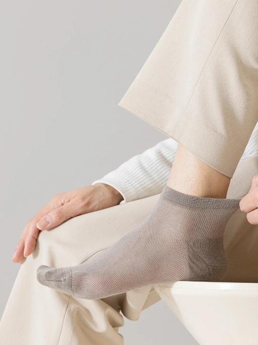 男朋友说第一次穿这么透气的袜子👍薄款纯棉网眼防臭吸汗短袜运动袜 商品图0