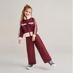 笛莎Deesha 童装女童套装2025秋新款女童字母棒球服外套套装