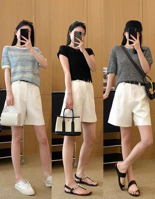 老钱麻短裤率性天丝亚麻A字百慕短裤送腰带 商品图1