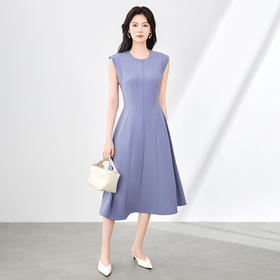 「高货wl」全新升级【铂金会员358/天猫479/差价121】(11556)洛诗琳气质收腰无袖连衣裙2025夏季新款立裁高腰显瘦A字裙