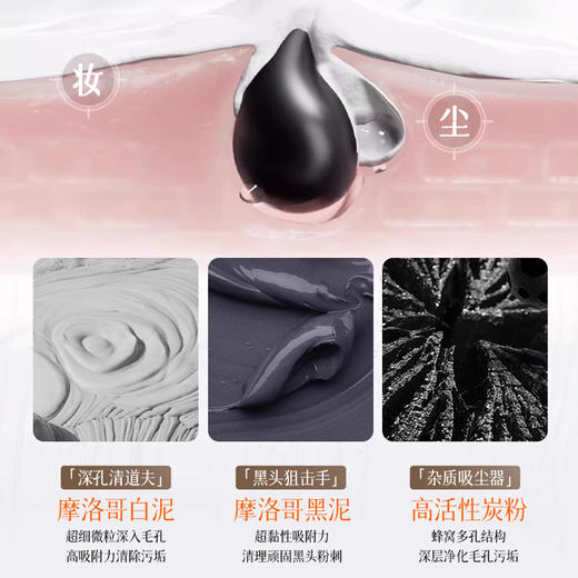 【MACK ANDY--净肤双色清洁泥膜】U区摩洛哥白泥平衡油脂收毛孔、T区摩洛哥黑泥深层清洁去黑头、控油舒缓温和配方、双色双护双膜力、黑头毛孔无处可藏！ 商品图3