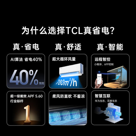 TCL 空调1.5匹小蓝翼真省电Pro 空调挂机 超一级能效 省电40% KFR-35GW/RT2Ea+B1 商品图1