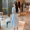 奢姿大码女装2025夏季方领气质裙子胖妹妹褶皱设计时尚通勤连衣裙9952869625 商品缩略图3