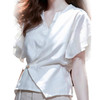 裁缝学苑AS523 法式V领短袖衬衫纸样女装棉麻短款小衫上衣样板 商品缩略图1