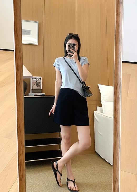 老钱麻短裤率性天丝亚麻A字百慕短裤送腰带 商品图12