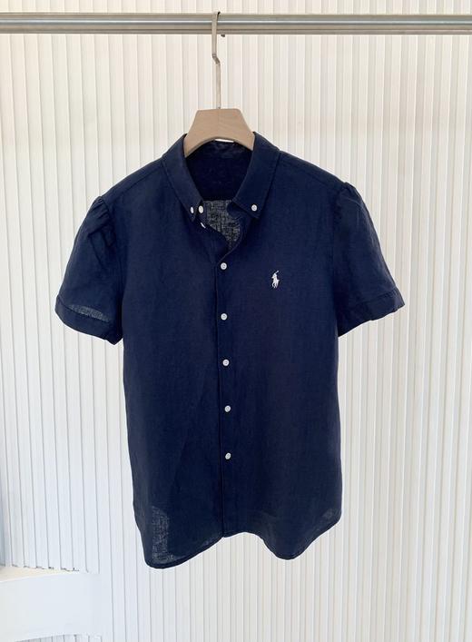 【高品质私服】【RL藏青亚麻短袖衬衫】天然亚麻经纬，松弛慵懒自在，藏青亚麻的随性中和了职场的紧绷G14XX-CC【无标出货 介意慎拍】 商品图9