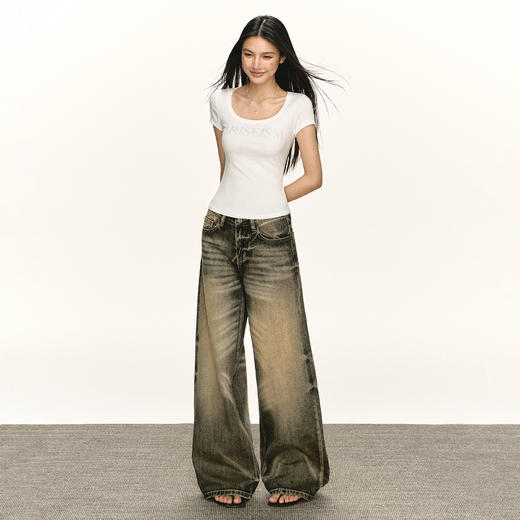 Ariseism 美式复古牛仔裤女夏季新款休闲长裤子 商品图4