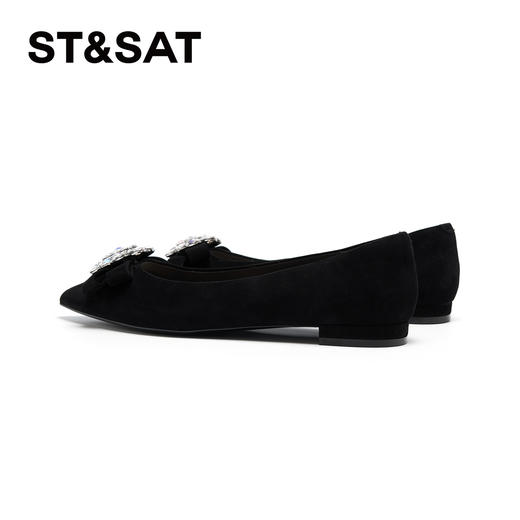 星期六极简绒面钻饰平底单鞋SSD3111113 商品图5