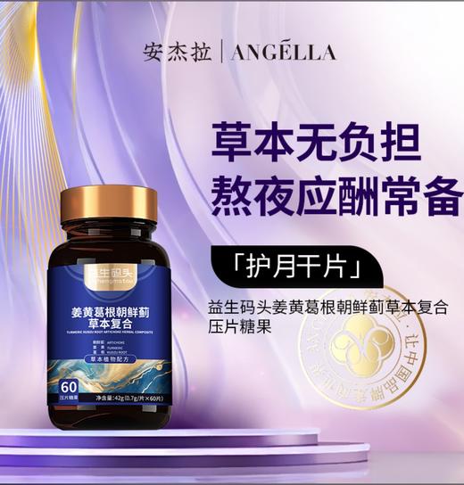 益生码头姜黄葛根朝鲜蓟草本复合片 商品图0