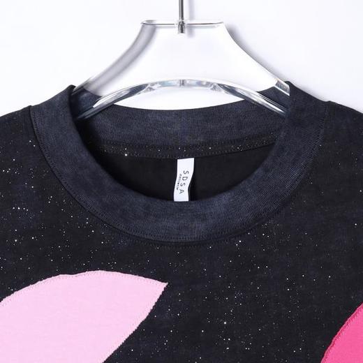 T4044夏季高级感新款男士潮牌撞色贴布蝴蝶设计短袖T恤满天星圆领上衣 商品图1