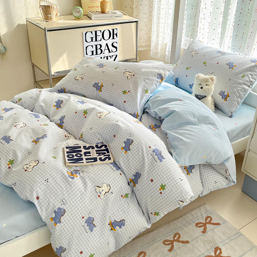 GRACE SPACE格调空间 纯棉学生宿舍用被套枕套床单三件套/床笠三件套 商品图11