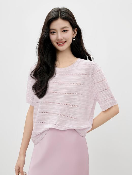 温柔治愈娴娴衫绝美淡紫肌理感莱赛尔衫 商品图0