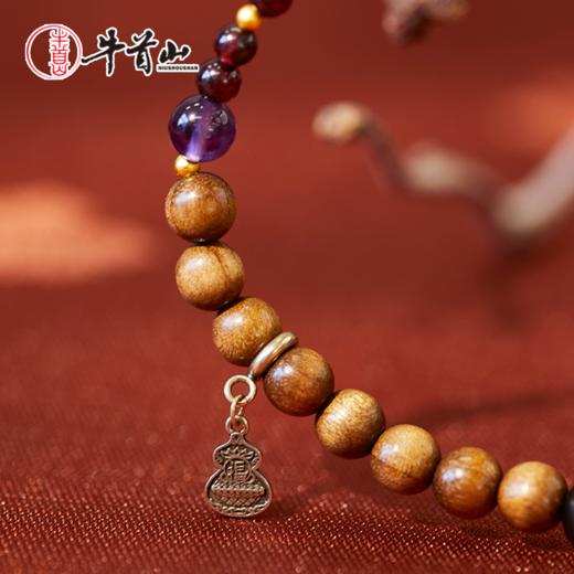 牛首山文创月漾·金丝楠木水晶手串精致国风单圈手串送女生礼物 商品图2