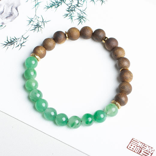 xy0404沉香+非洲翠半山半水手串 商品图2