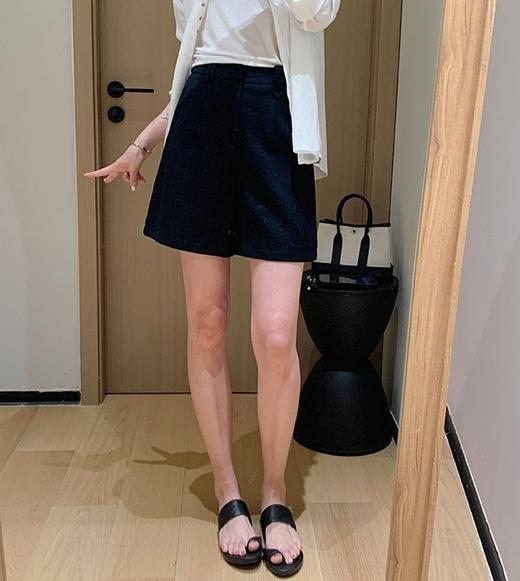 老钱麻短裤率性天丝亚麻A字百慕短裤送腰带 商品图11