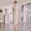 IWY/高端名媛风短袖收腰显瘦卡其色西装套装正式场合职业装WCS180 商品缩略图1