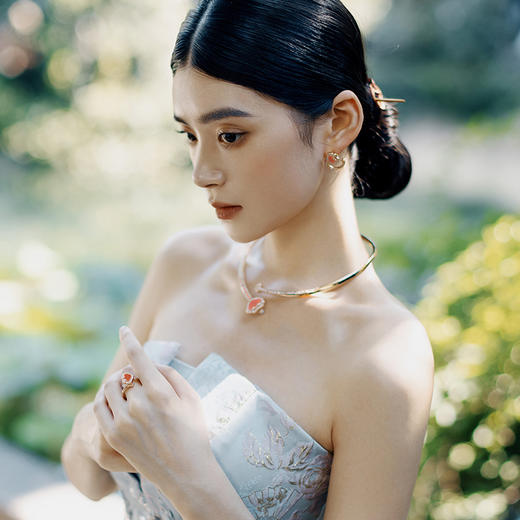 ［结·锁系列］18K金钻石红玛瑙戒指#如意RUYI 商品图4