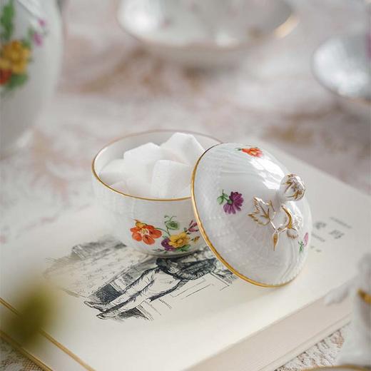 【已售】独角鹿西洋古董20世纪德国柏林皇家瓷窑KPM出品蝴蝶花卉系列主题手绘描金装饰六人下午茶瓷器套件 商品图4