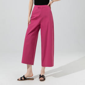 「自」全新升级【铂金会员183/天猫239/差价56】(21909)洛诗琳夏季薄款阔腿裤2025棉质高腰显瘦九分休闲直筒裤女