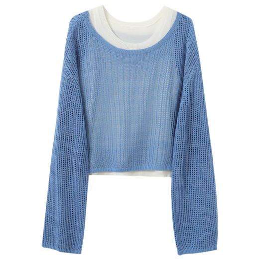 【奶油针织】三彩独醒2025秋季新款针织衫套装显瘦毛衫莱赛尔背心套头两件套F 商品图4