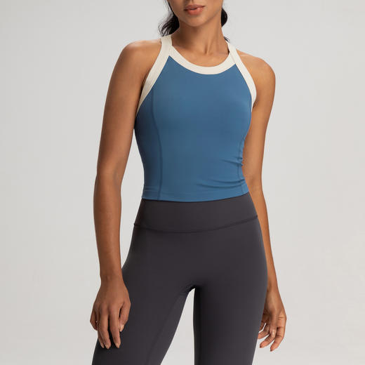 跃牌【倚窗听雨】新款一体式运动内衣女带胸垫交叉健身文胸高强度防震跑步瑜伽背心DA102 商品图1