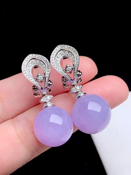 14mm圆珠翡翠耳坠 商品图1