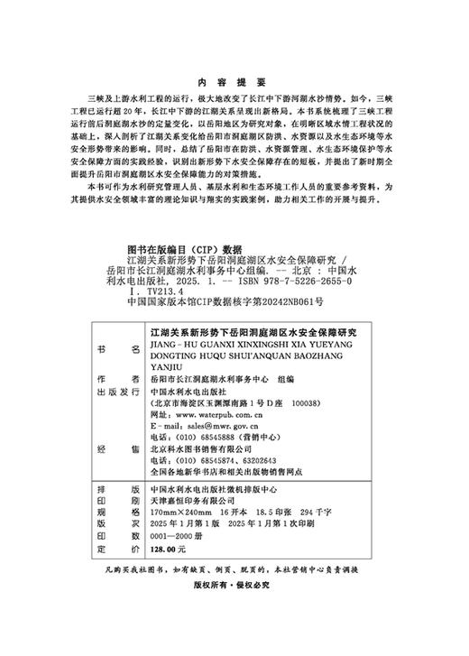 江湖关系新形势下岳阳洞庭湖区水安全保障研究 商品图1