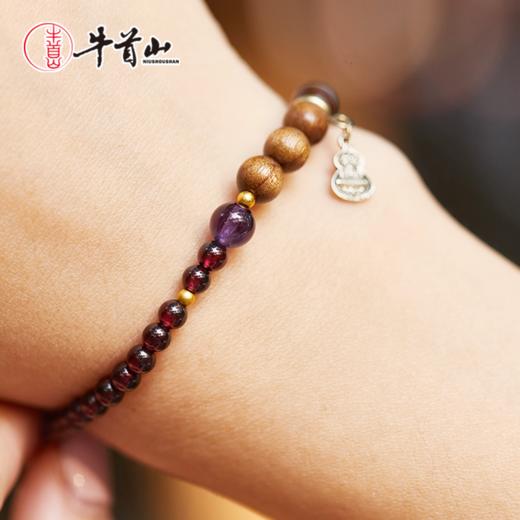 牛首山文创月漾·金丝楠木水晶手串精致国风单圈手串送女生礼物 商品图1