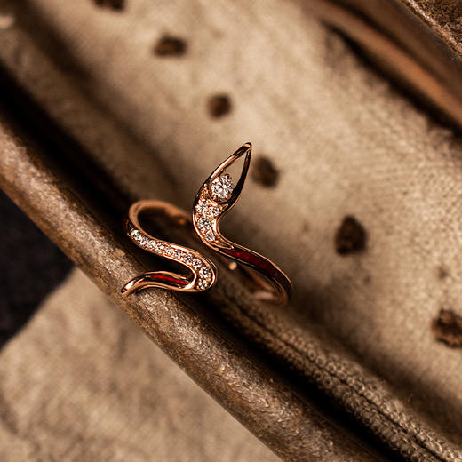 ［东方有境］18K玫瑰金镶钻戒指#娲神 商品图1