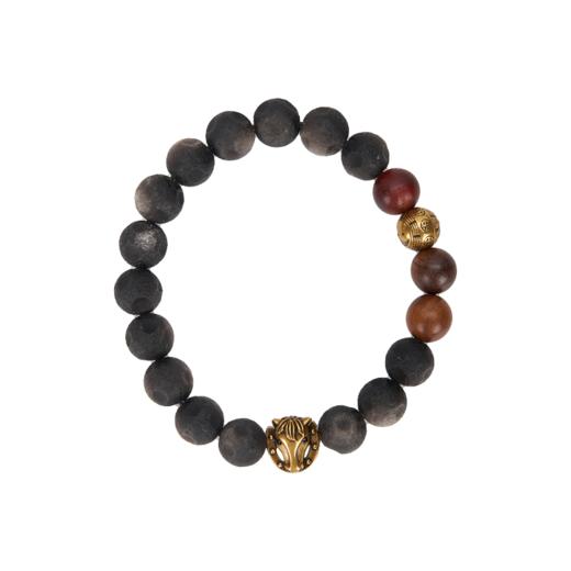 大英博物馆 欧洲文化艺术系列 玄影马扣八卦银曜石手链 复古金 商品图6