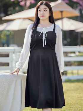 【诗铭洛可】（套装）XCA431雪纺薄衫➕吊带裙连衣裙两件套A2-2