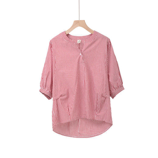 红条纹短袖衬衫 商品图1