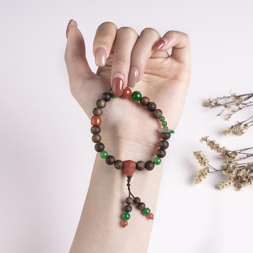 xy0405沉香+南红碧玉转运手串 商品图6