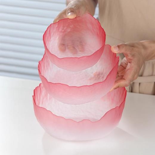 【一碗多用❗日式锤纹莲雾玻璃碗】29.9到手三件套，高颜值沙拉碗套装，沙拉/水果/甜品，随心diy，餐具极简ins风甜品水果碗沙拉碗套装L 商品图0