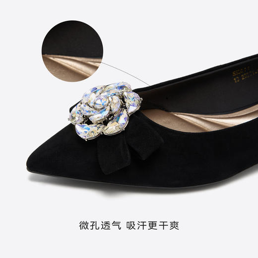 星期六极简绒面钻饰平底单鞋SSD3111113 商品图6