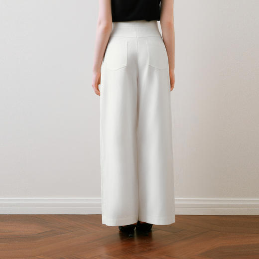 【商场同款】诗凡黎白色牛仔裤2025夏新款设计感长裤女3G4150781 商品图4