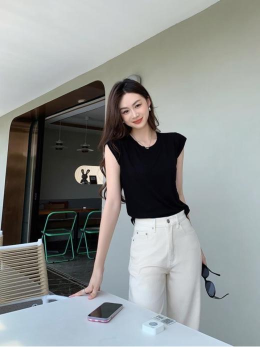 【MOMOTIABIN纯色小飞袖T恤YYTMA81】美yang原版面料！⁮针织T恤最贵的面料！⁤！⁢6A级兰精天丝莱赛尔配比！！刷新了对真丝和针织的双重认知！⁣ 商品图1