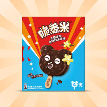 脆香米冰淇淋 香草口味小熊棒棒42g*4支 雪糕 冰激淋 商品图1