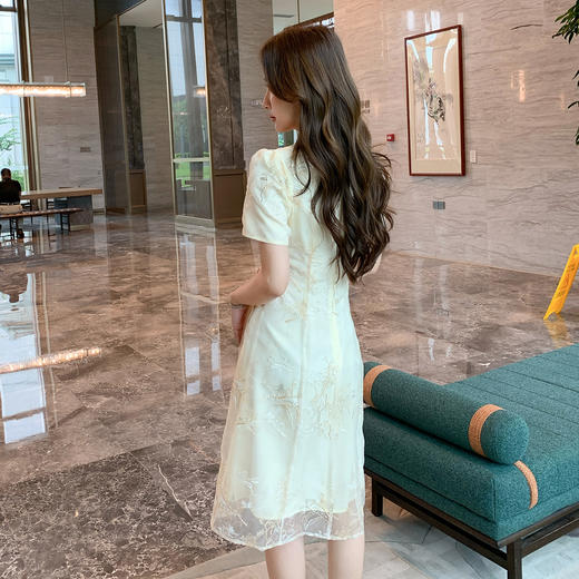 奢姿大码女装2026年夏季时尚改良款国风优雅款收腰显瘦旗袍连衣裙9952822228 商品图3