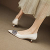 【预售5天】法式轻奢水钻高跟鞋细跟尖头真皮百搭气质通勤单鞋女ZYY&A1262 商品缩略图2