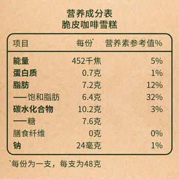 和路雪脆皮可可雪糕55g*2支+脆皮咖啡雪糕 冰淇淋 冰激凌48g*2支 商品图0