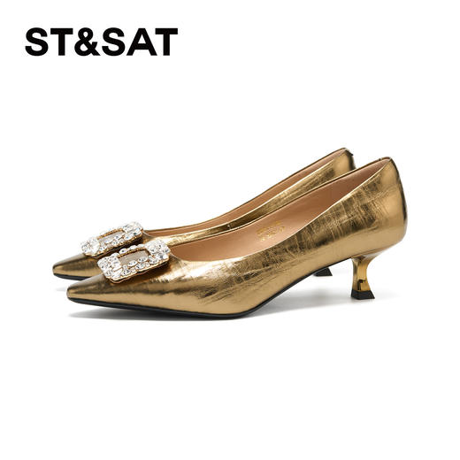 星期六优雅尖头晶扣低跟单鞋SSD3111086 商品图10