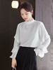 【诗铭洛可】1663长袖衬衫花边领荷叶袖上衣A2-3 商品缩略图3