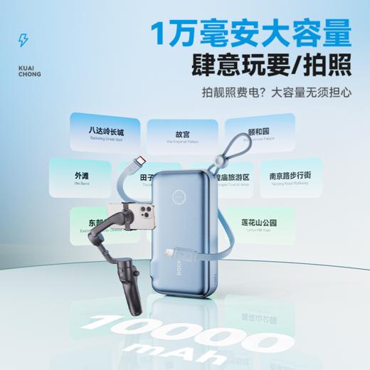 ROCK 自带双线22.5W移动电源10000mah Y30 蓝色 商品图3