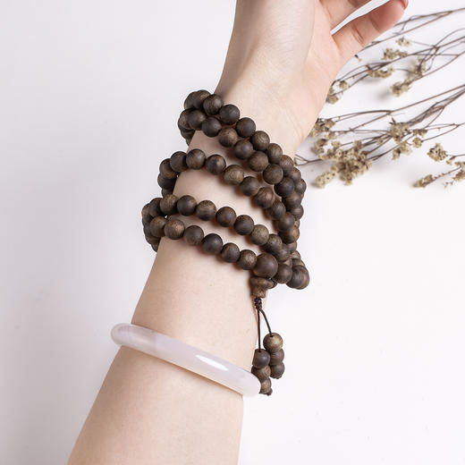 xy0421，9mm沉香108佛珠多圈手链项链 商品图11