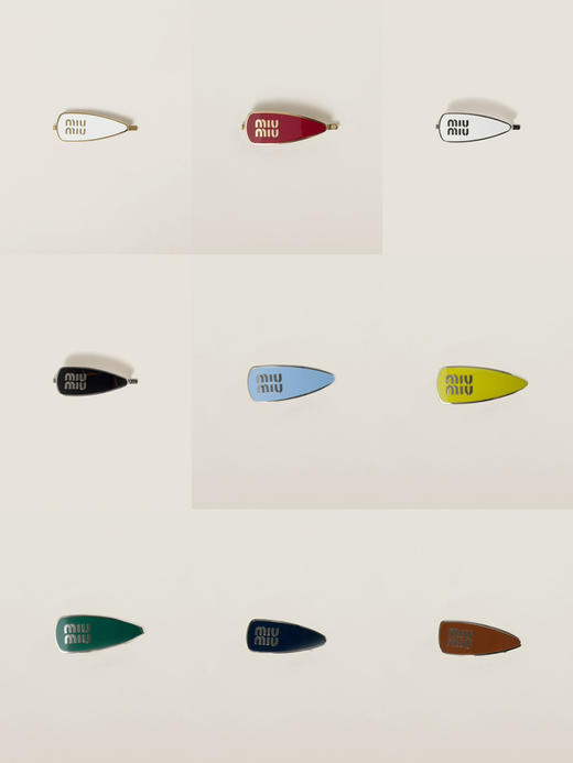 MIU-J 珐琅字母弹簧扣发夹 商品图0