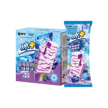 蒙牛冰+蓝莓酸奶口味棒冰70g*6支 雪糕冰淇淋冰棍奶糕（家庭装） 商品图0